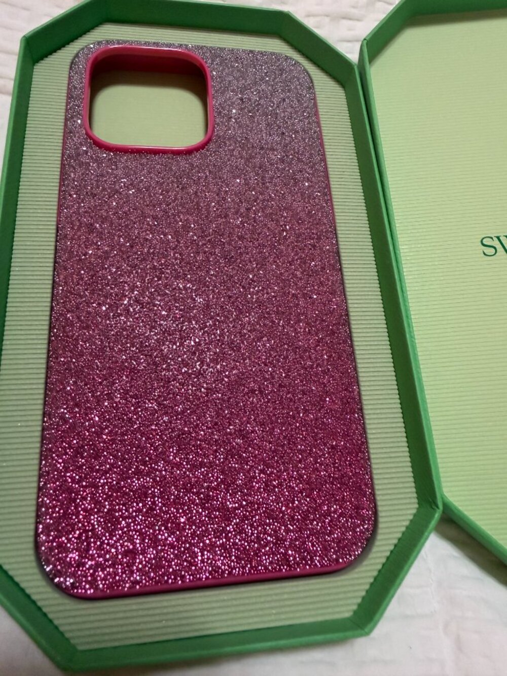 Swarovski NWT Pink Glitter iPhone 14 Pro Max Phone Case